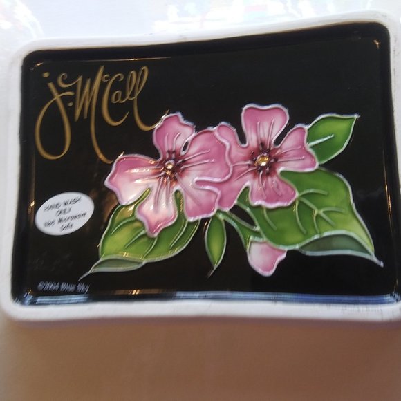 J. McCall  Blue Sky Dish with  peaches - Picture 3 of 15